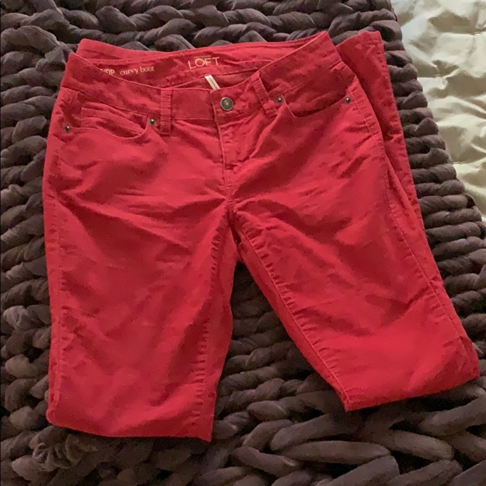 Cherry red corduroy boot cut pants - Picture 3 of 4